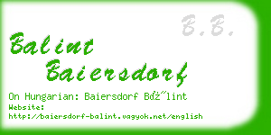 balint baiersdorf business card